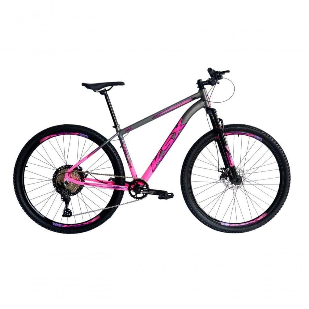 Bicicleta Aro 29 Ksx Sd7 12v Garfo Com Trava K7 11/50 Freios Hidráulicos Kit 1x12 - Rosa/grafite Tam. 21