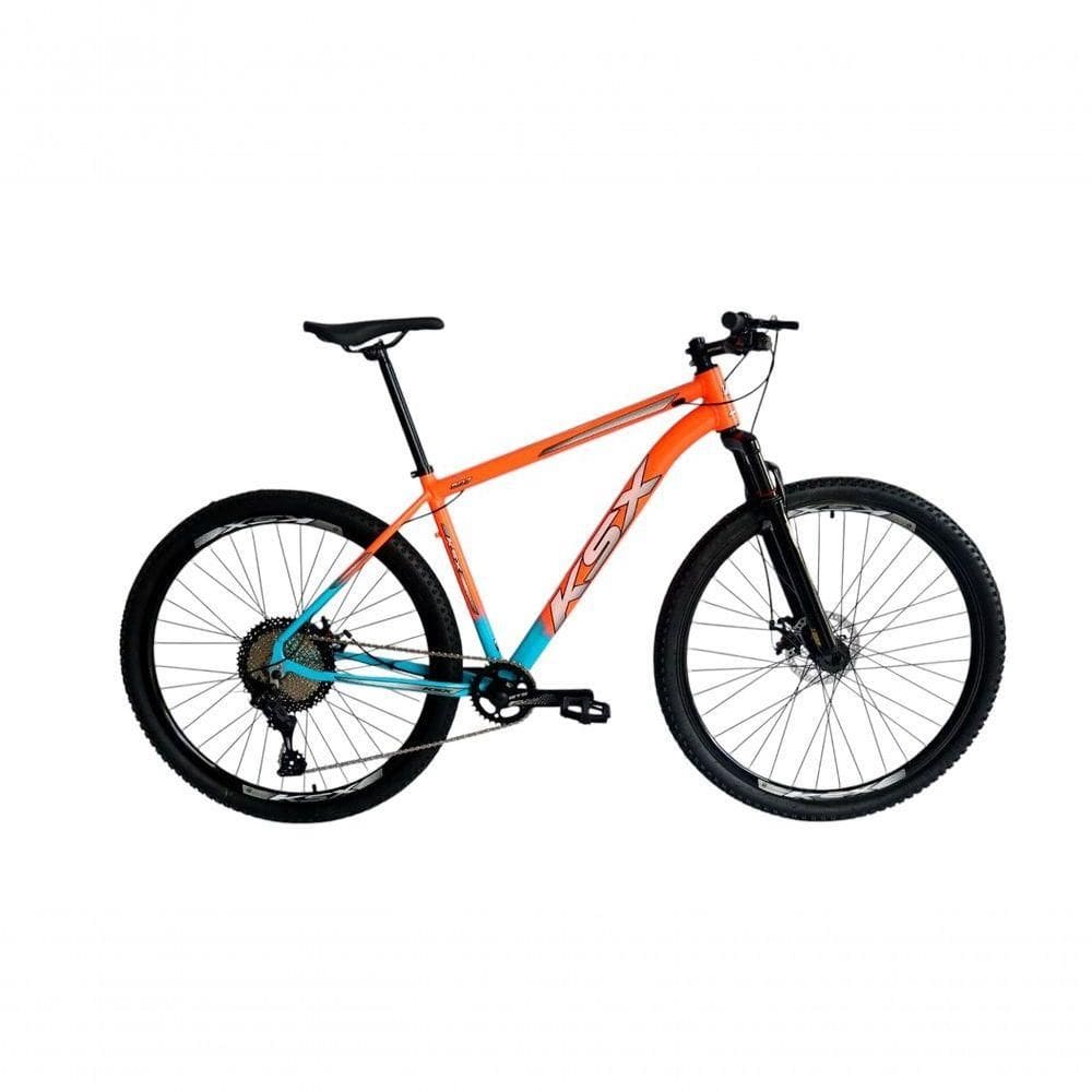 Bicicleta Aro 29 Ksx Sd7 12v Garfo Com Trava K7 11/50 Freios Hidráulicos Kit 1x12 - Laranja/azul Tam. 15