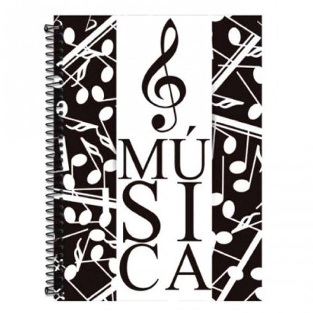 Caderno Univ Espiral 70 Folhas Música Pentagramas Romitec