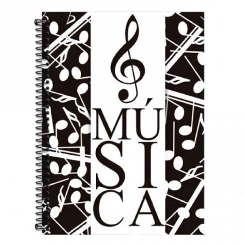 Caderno Univ Espiral 70 Folhas Música Pentagramas Romitec