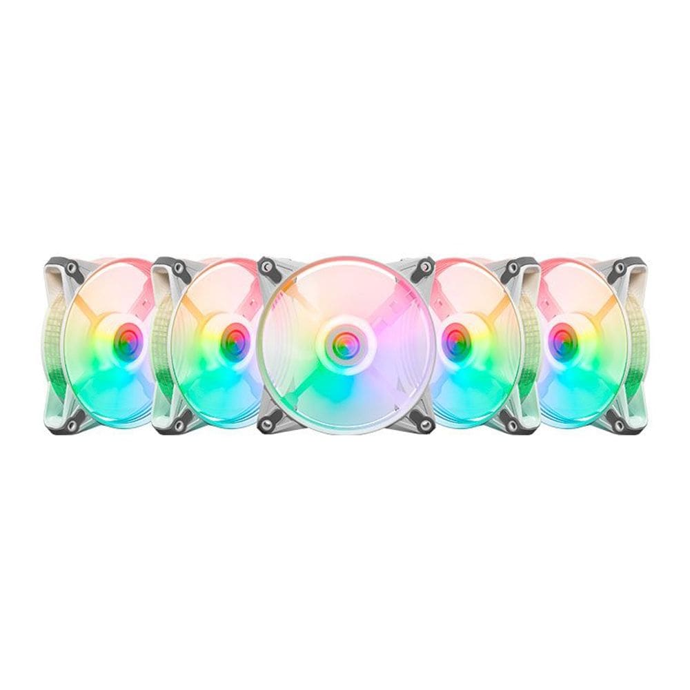 Kit 5 Fans TGT Humber ARGB Com Controladora 120mm Branco - TGT-HR5-WH01