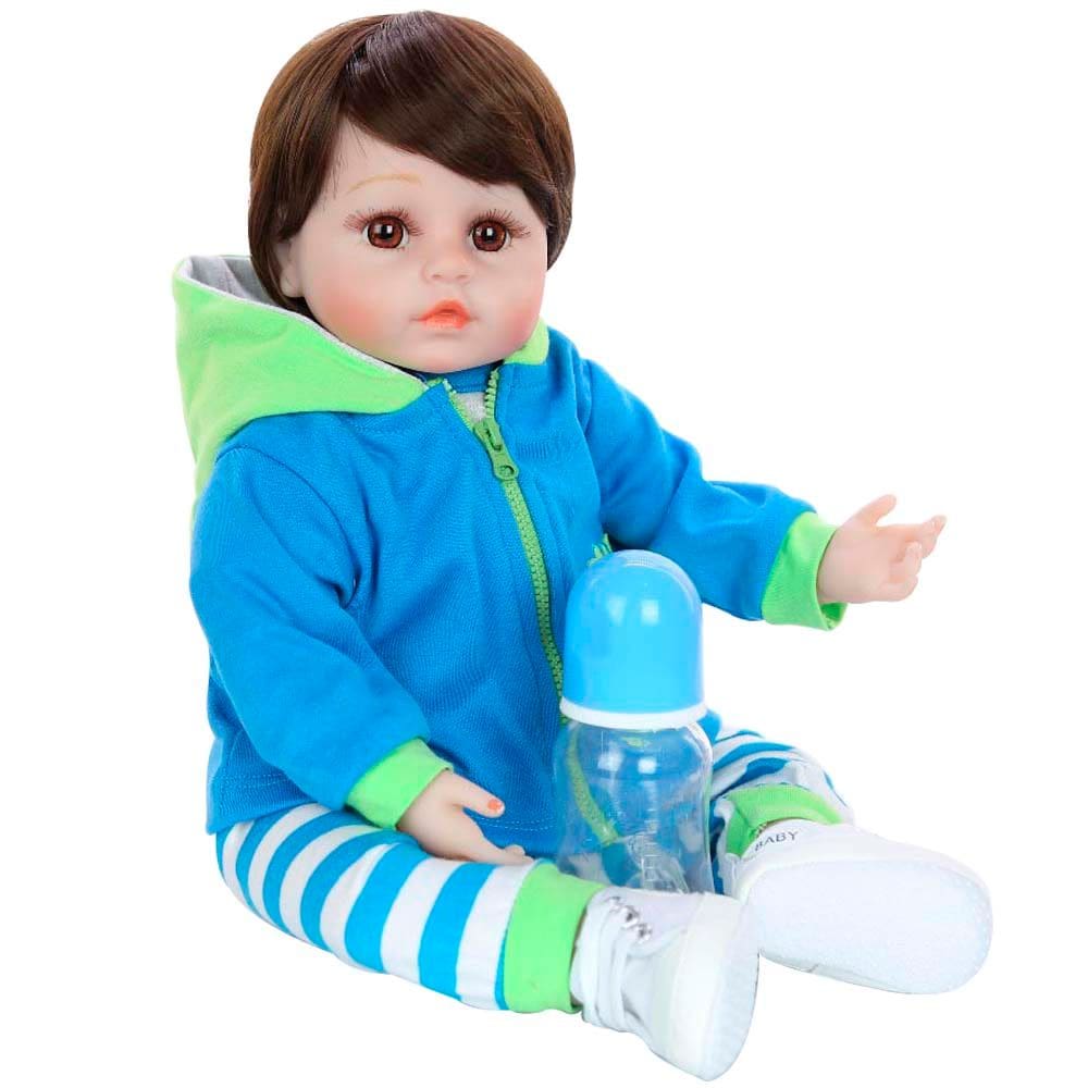 Boneca Bebe Reborn Laura Baby Bryan 48cm 100% Vinil