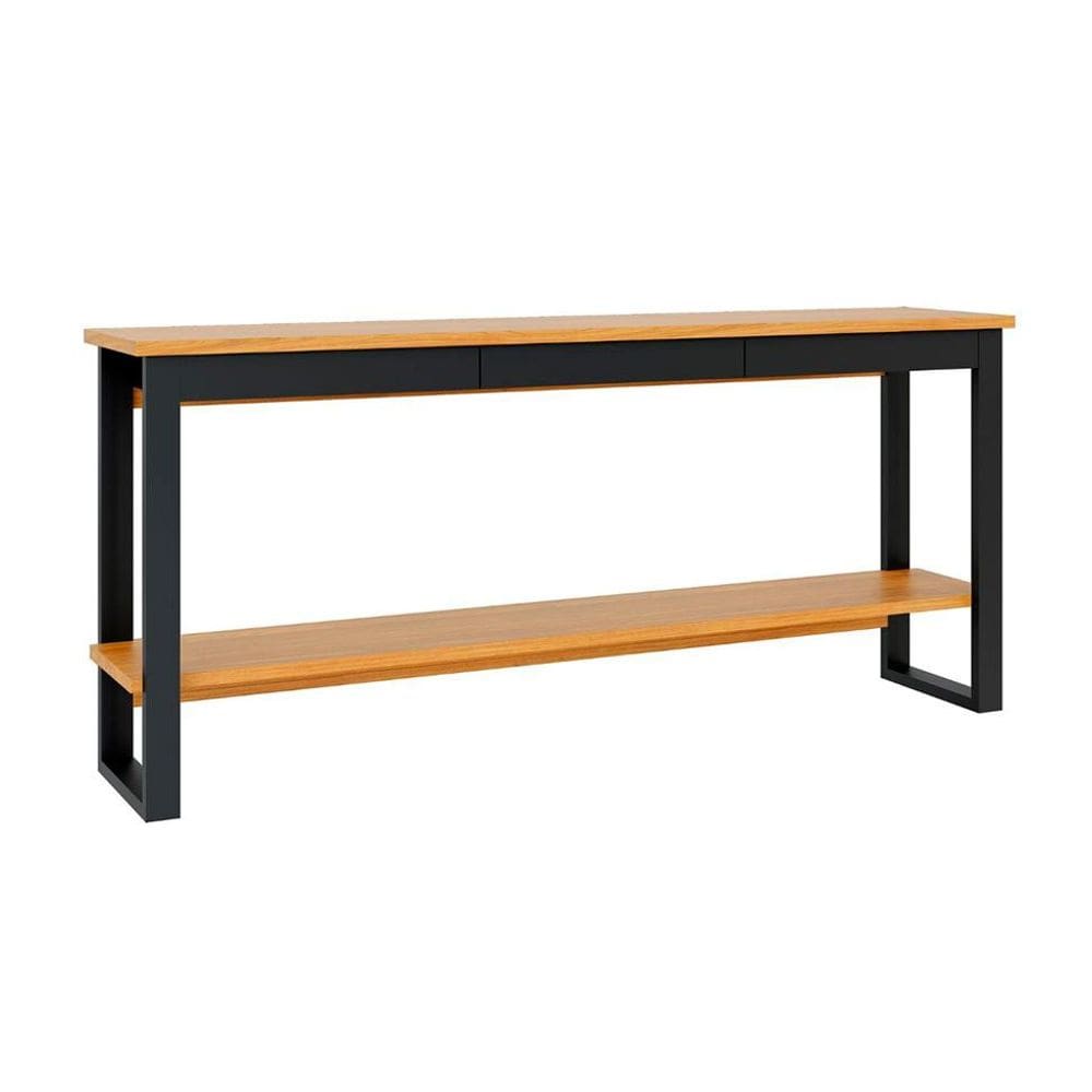 Aparador Lina 100% MDF 1 Gaveta Freijó e Preta