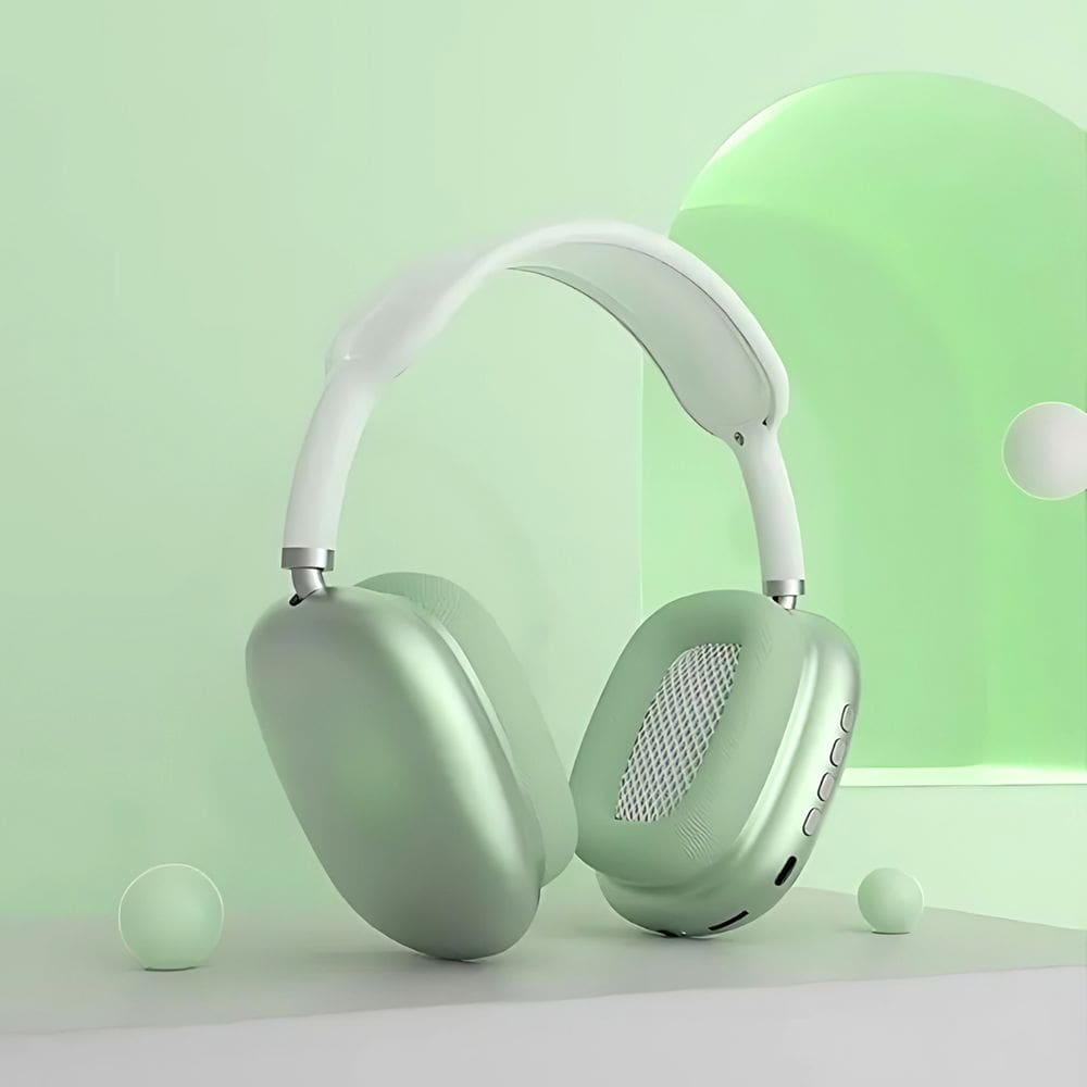 Fone Bluetooth Verde Sem Fio com Rádio SD Mic P2 Recarregável