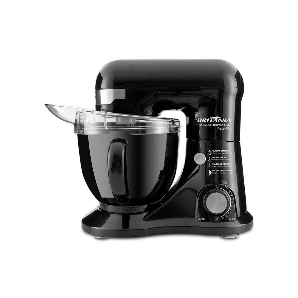 Batedeira Planetária Britânia BBP760P Power Plus Turbo 700W Preta