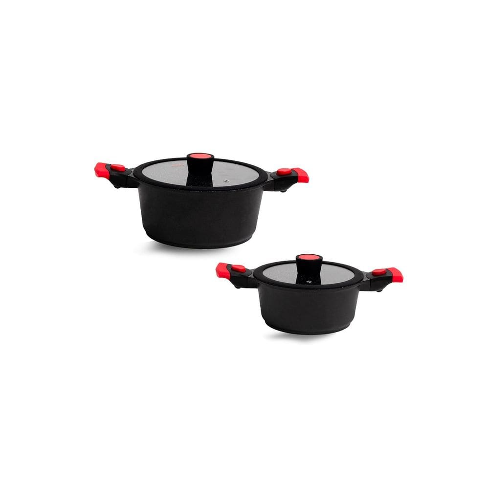 Conjunto de 2 Panelas Antiaderente Em Mármore Autêntico Chef