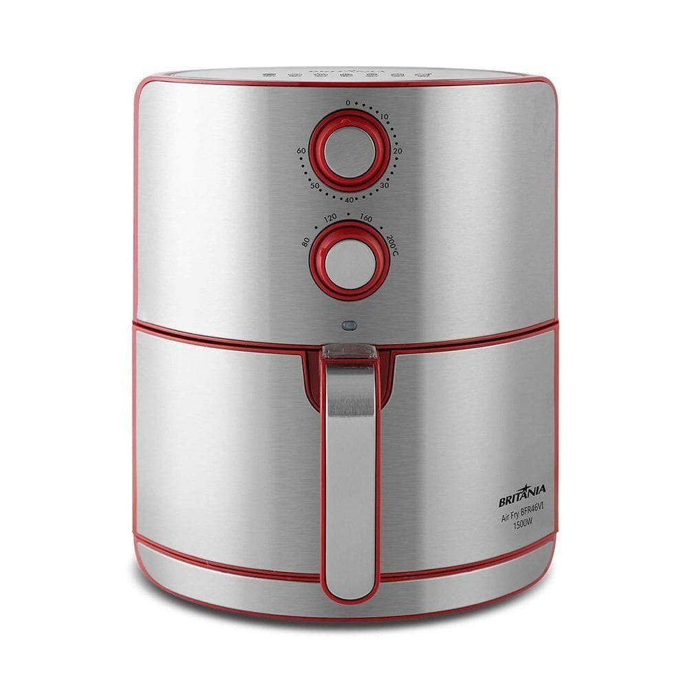 Fritadeira Elétrica Britânia Air Fryer 4,6L BFR46VI Vermelha / Inox