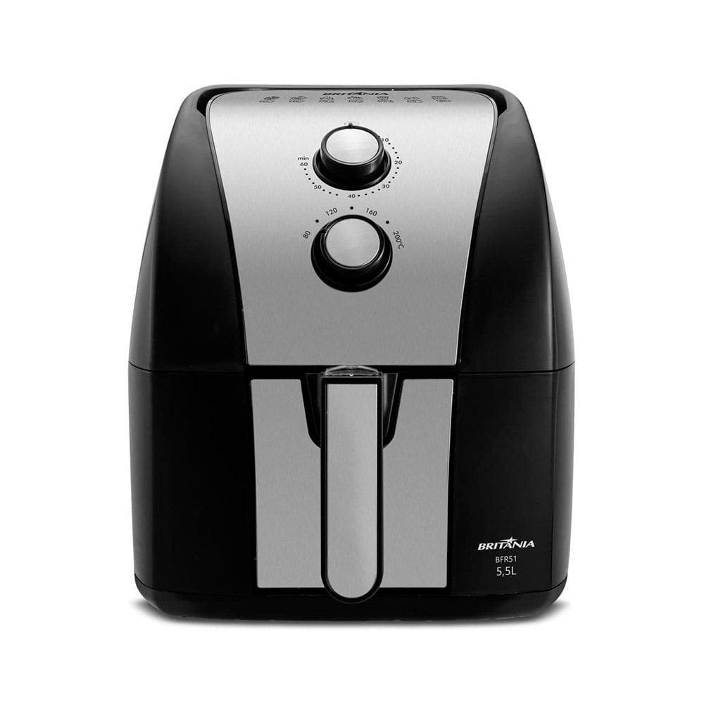 Fritadeira Elétrica Britânia Air Fryer 5,5L BFR51 Preta / Inox