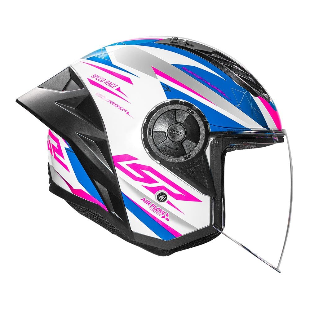 Capacete LS2 Of616 S Airflow iL Draze Branco Azul e Rosa