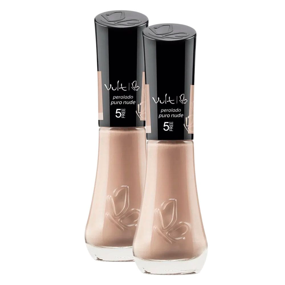 Kit 2 8ml Esmalte Vult 5Free Puro Nude Perolado