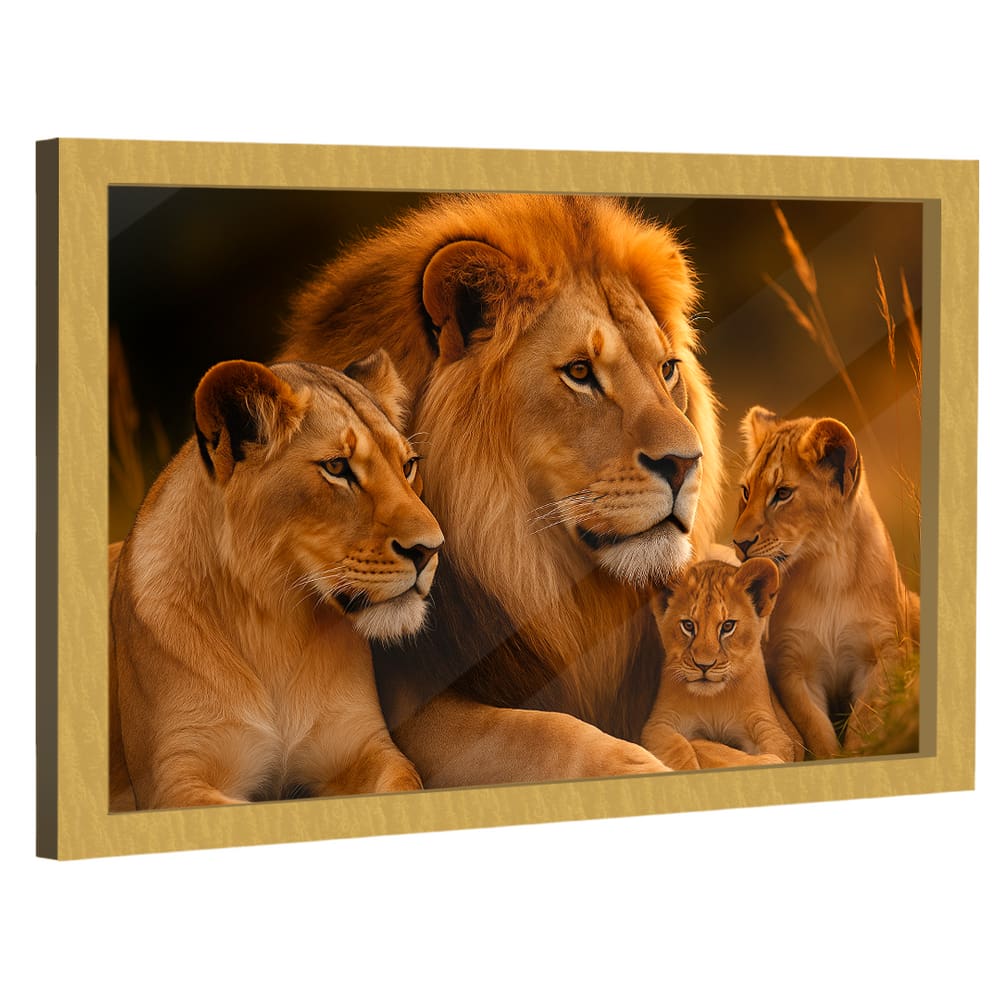 Quadro Decorativo Família Celestial de Leões