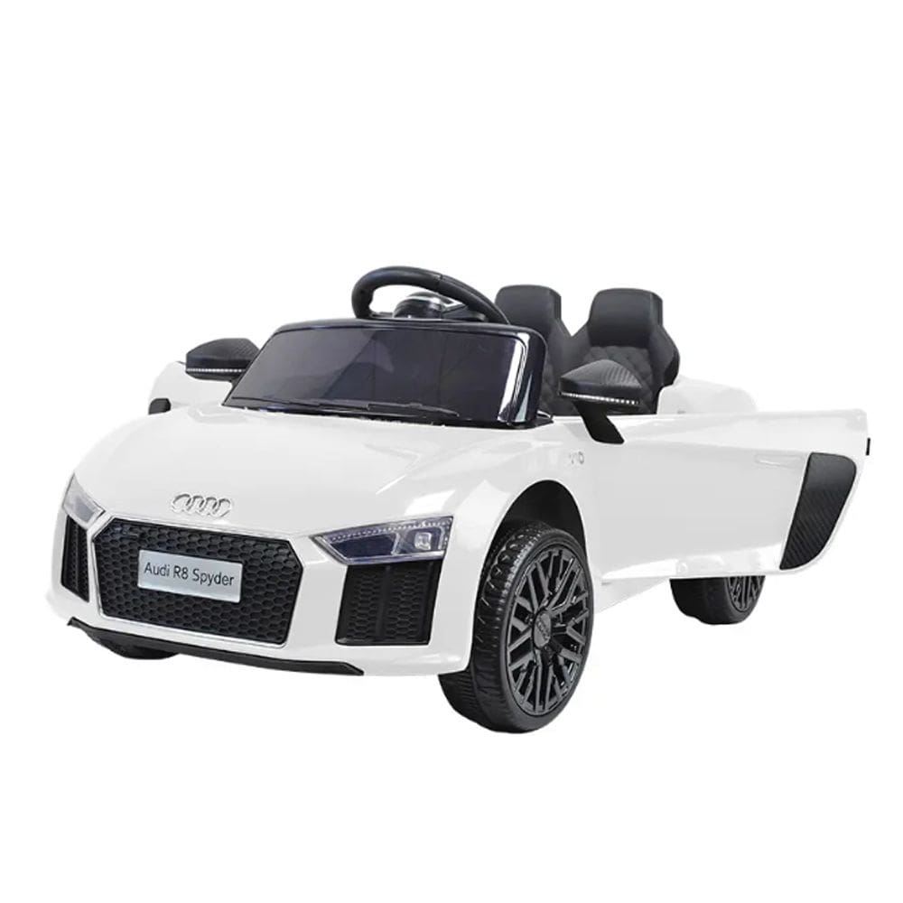 Carro Eletrico Infantil Audi R8 Branco Controle Remoto 12V