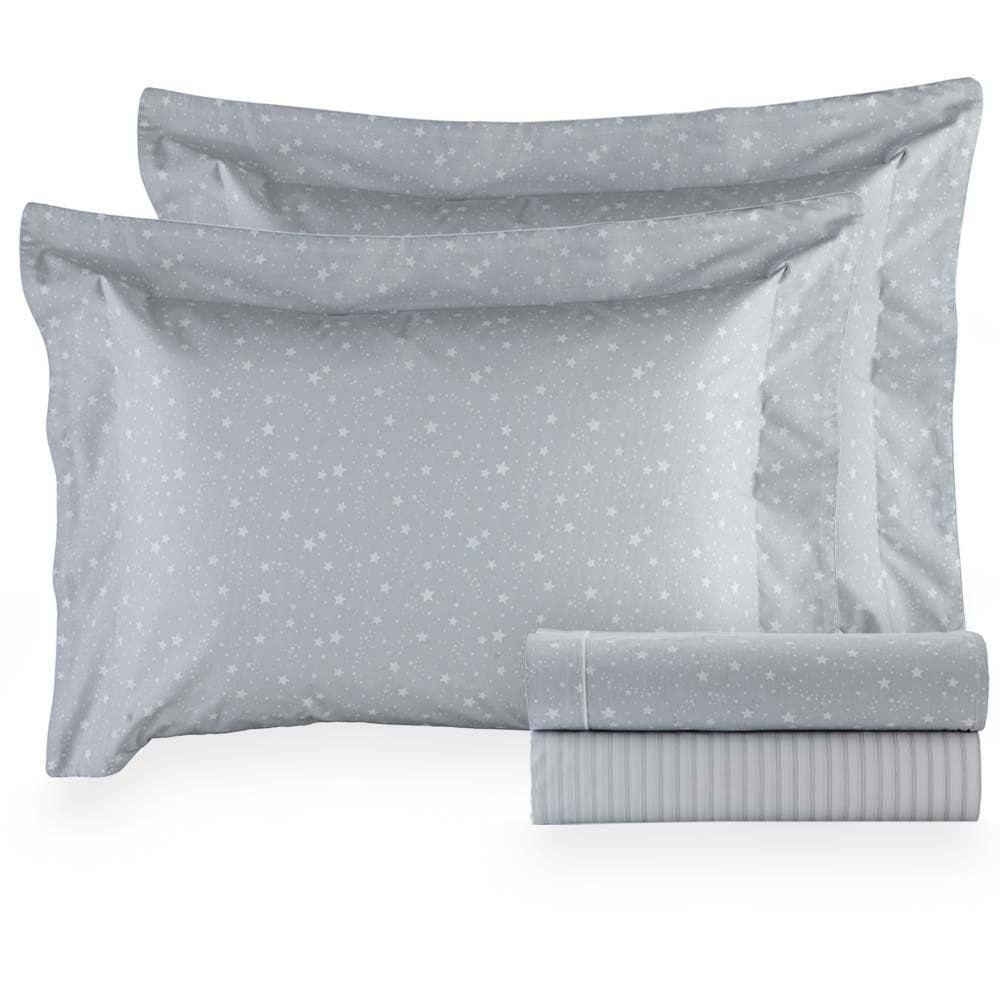 Jogo de Cama Casal 200 Fios Vintage Estrela - Kacyumara