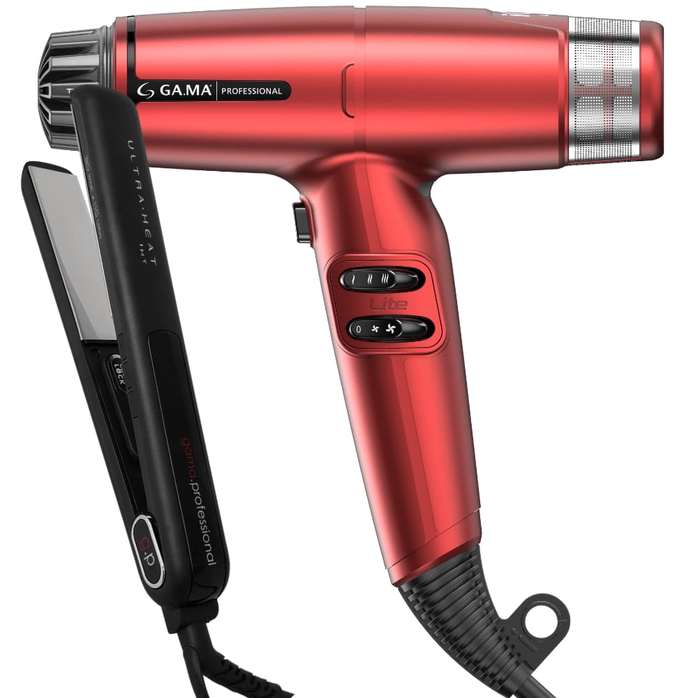 Kit Secador iQ Lite Max Red e Prancha Silk Chrome