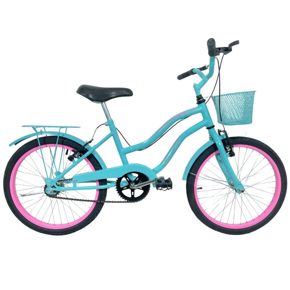 Bicicleta Cissa 20 Infantil Retrô Feminina Azul Tifany