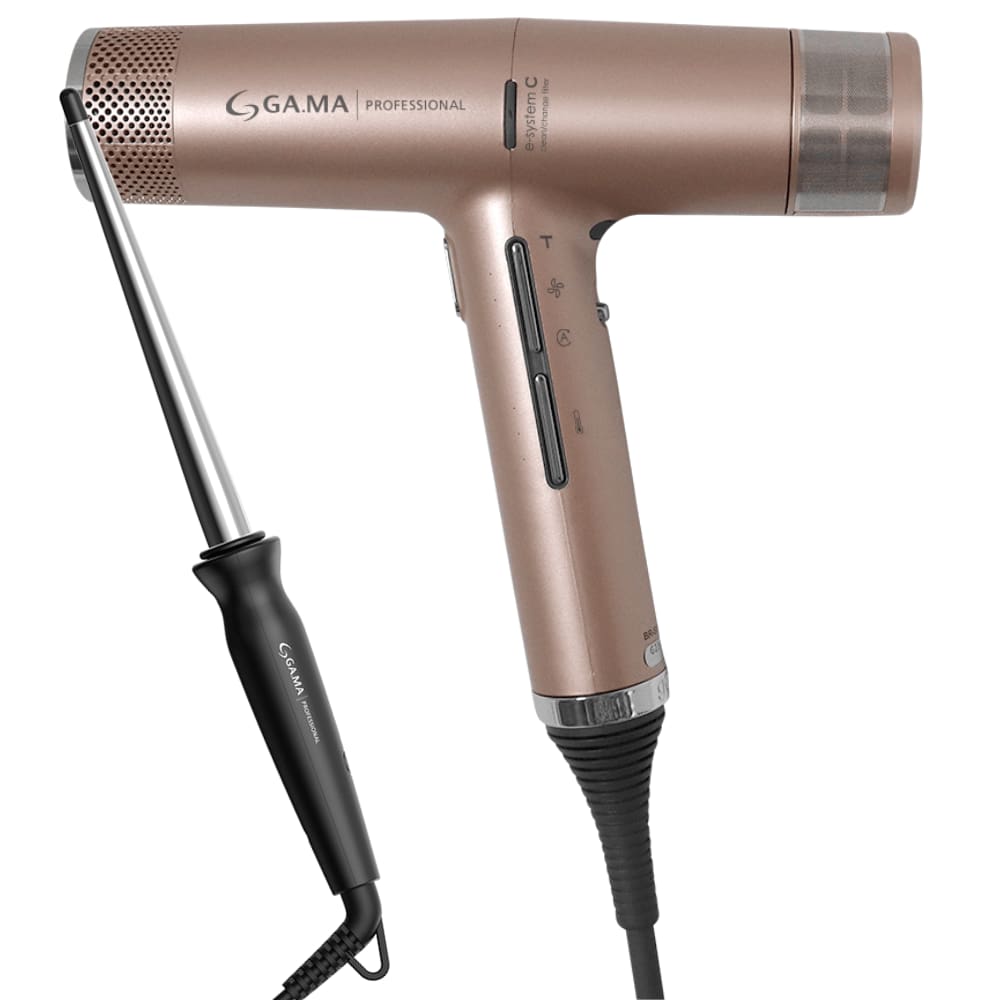 Kit Secador iQ3 Rose e Modelador Salon Curl Cônico