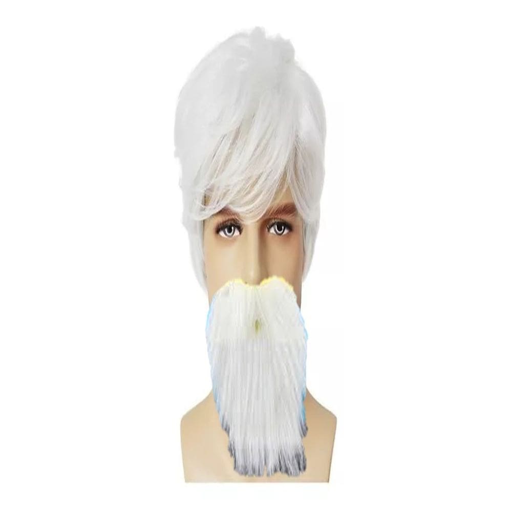 Fantasia Idoso Velho Peruca E Barba Carnaval Halloween