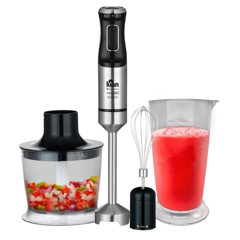 Mixer Ultra Turbo 1000W em Inox Kian 5 Velocidades Luxx Black 220V