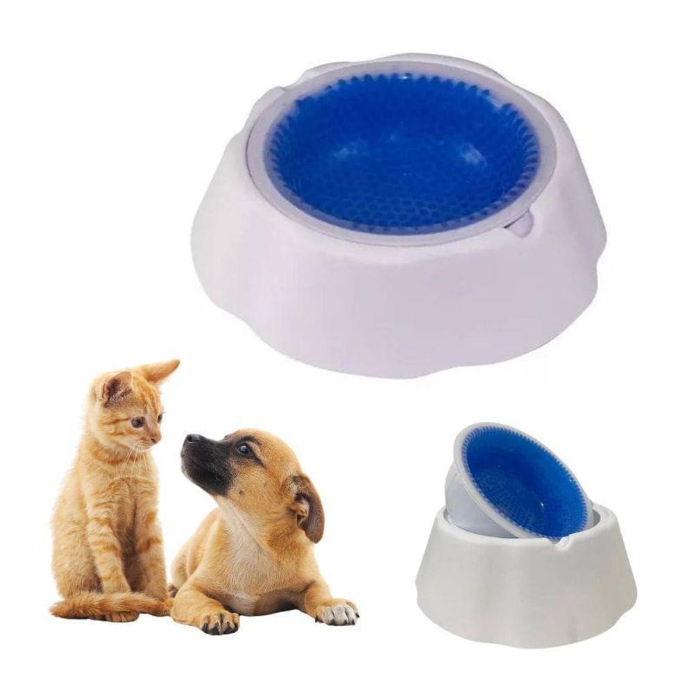 Tigela Gelada Para Cães E Gatos Bebedouro 1000Ml Água Fresca