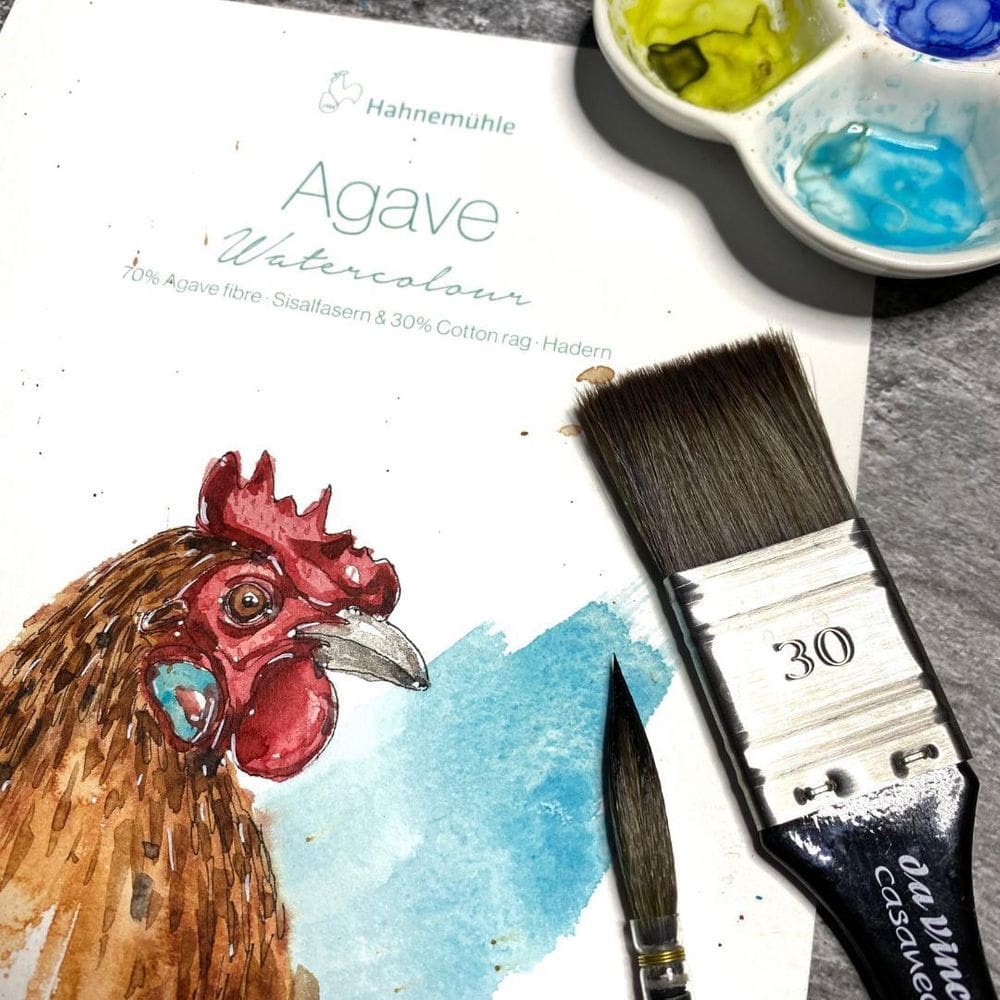 Bloco Aquarela Agave 290 G/M Textura Fina 8X10,5 Cm 12 Fl