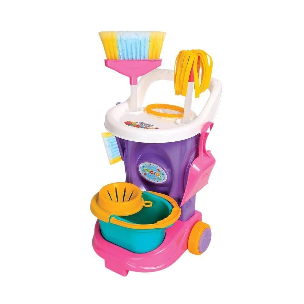 Carrinho De Limpeza Infantil Completo Com 06 Acessórios
