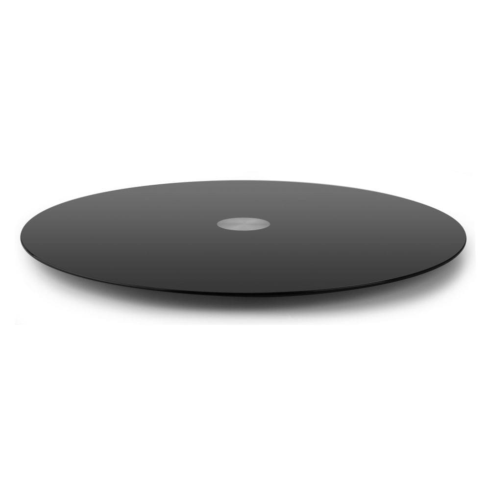 Centro de Mesa Giratório Prático Vidro Preto Ø80cm Forma