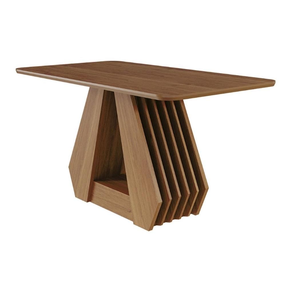 Mesa de Sala Jantar Agata c/ Tampo Madeirado 130x80cm Cinamomo - Cimol