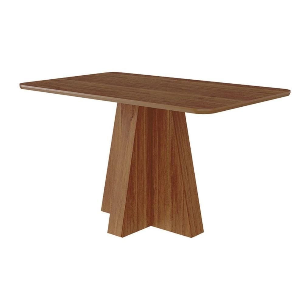 Mesa de Sala Jantar Maite c/ Tampo Madeirado 130x80cm Cinamomo - Cimol