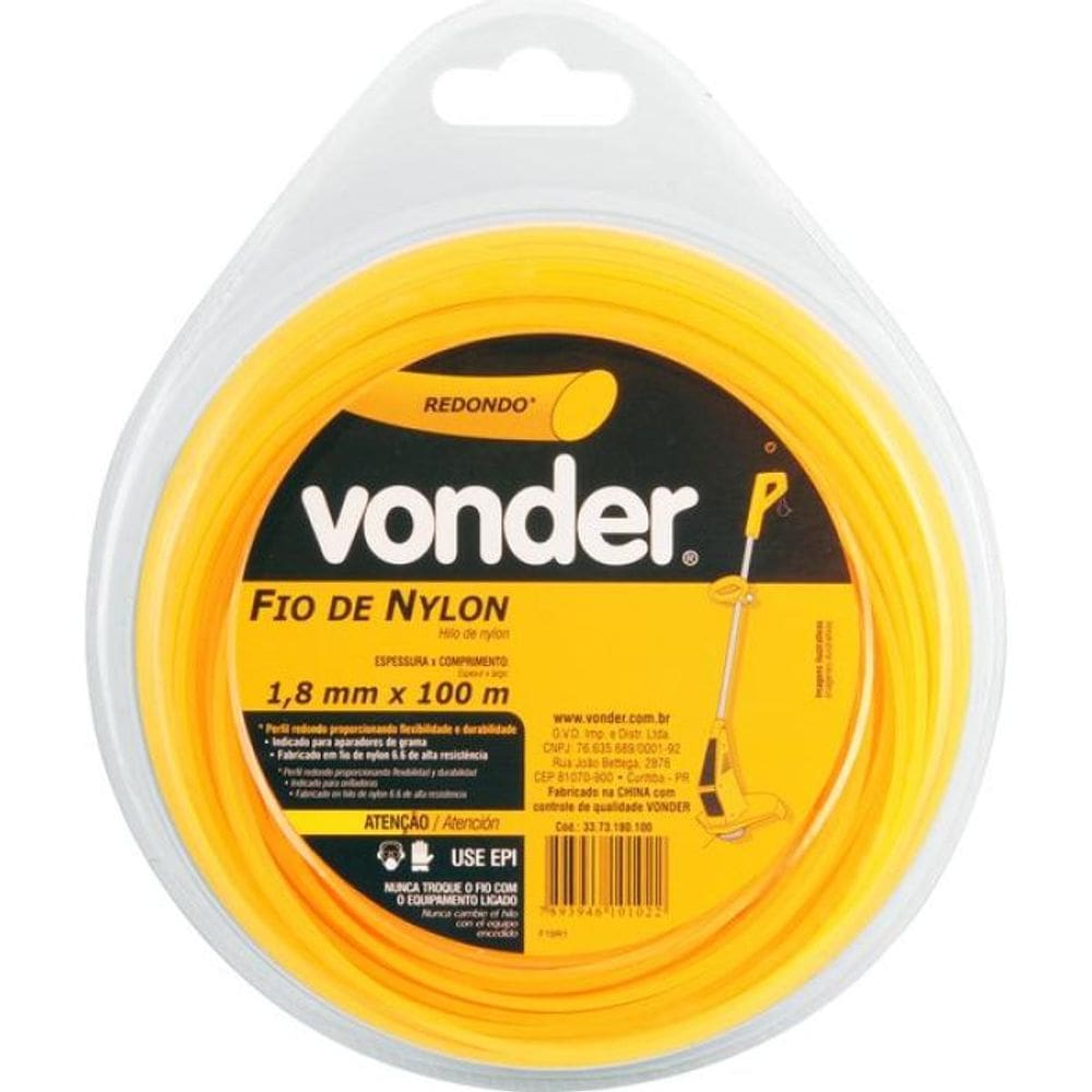 Fio De Nylon Para Roçadeira Cortador De Grama 100 Metros