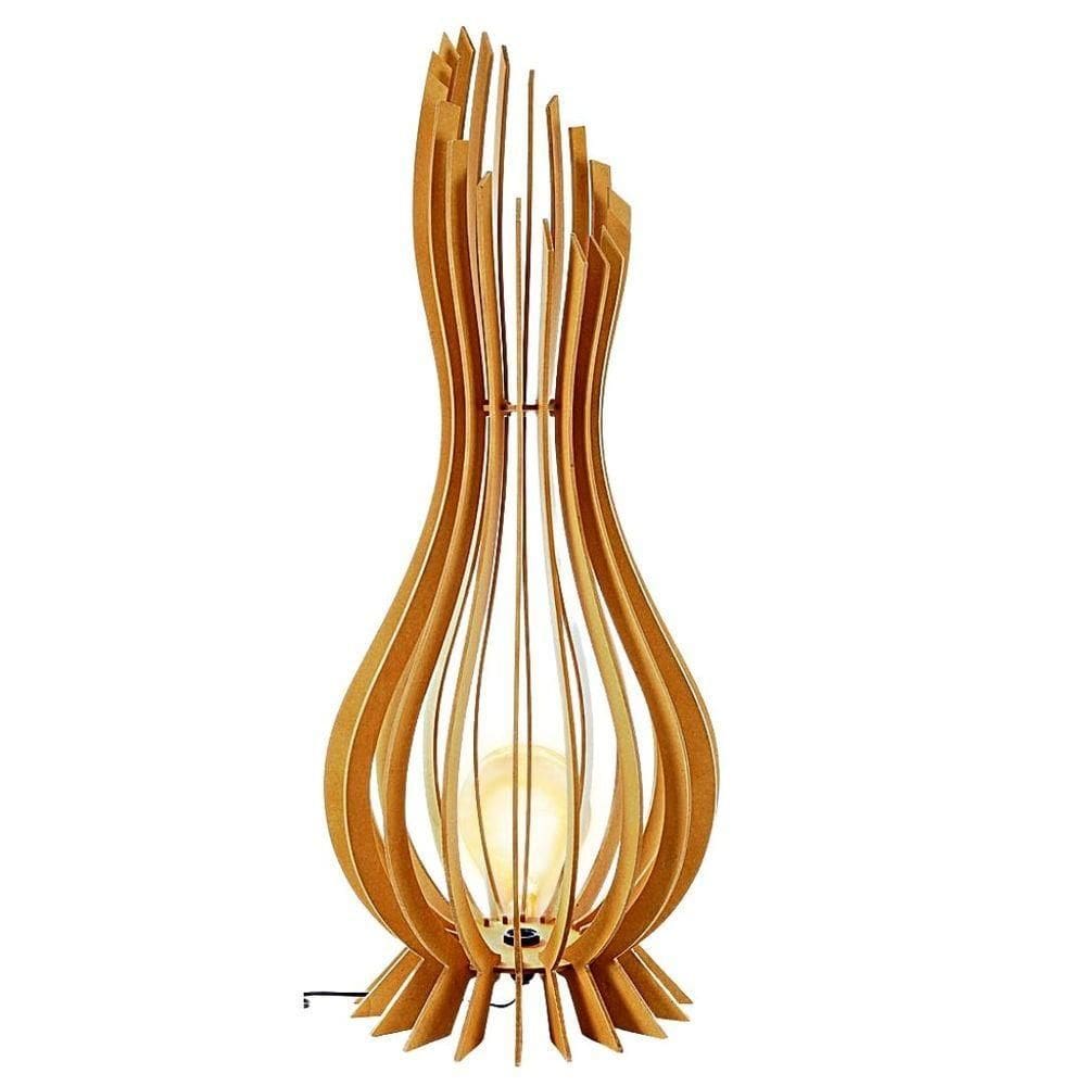 Abajur Grande De Chão Ana Maria Mdf Luminária - Tamanho 75x23cm