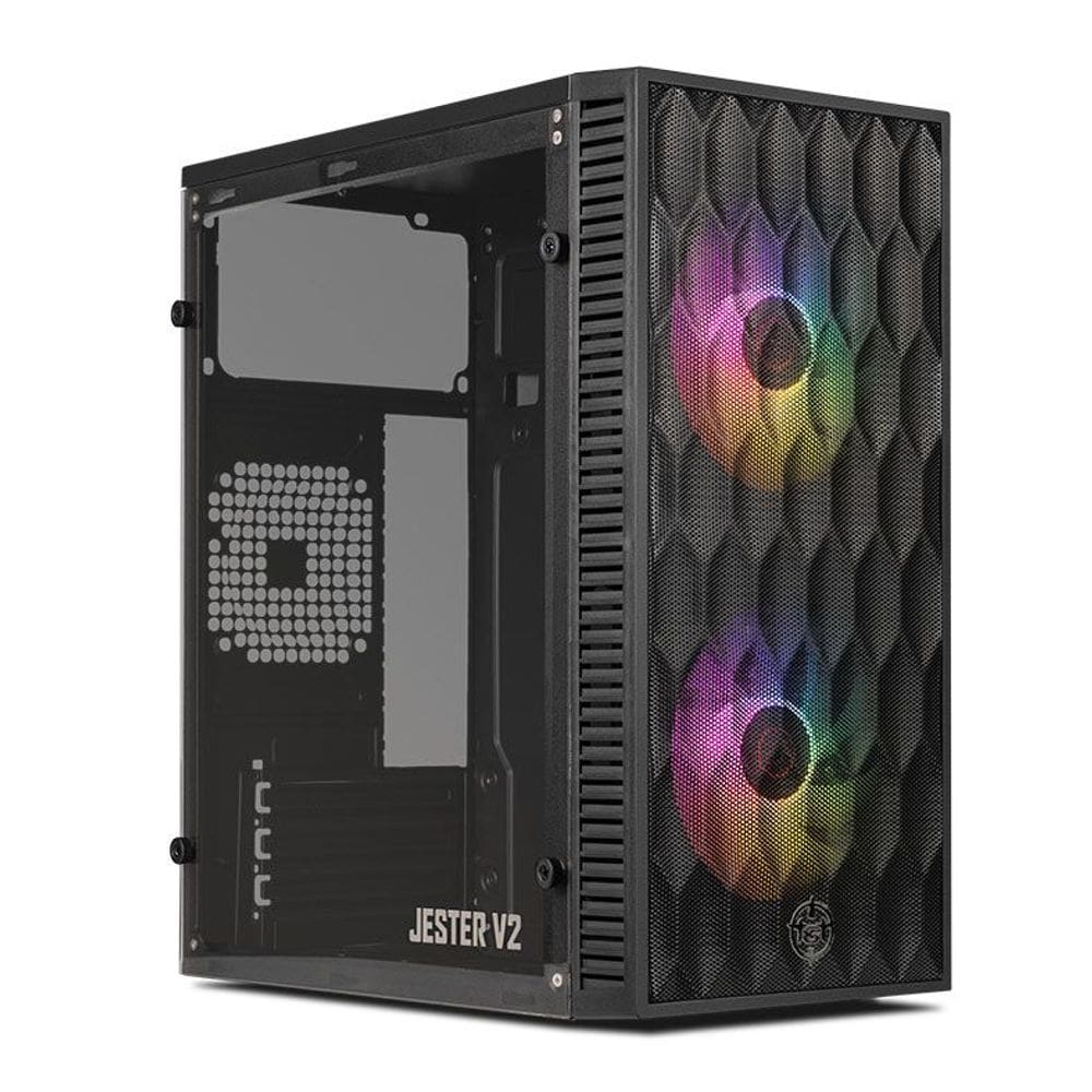 Gabinete Gamer TGT Jester V2 2 Fans S/Fonte Rainbow Mini-Tower Preto - TGT-JSRV2-BKGF02