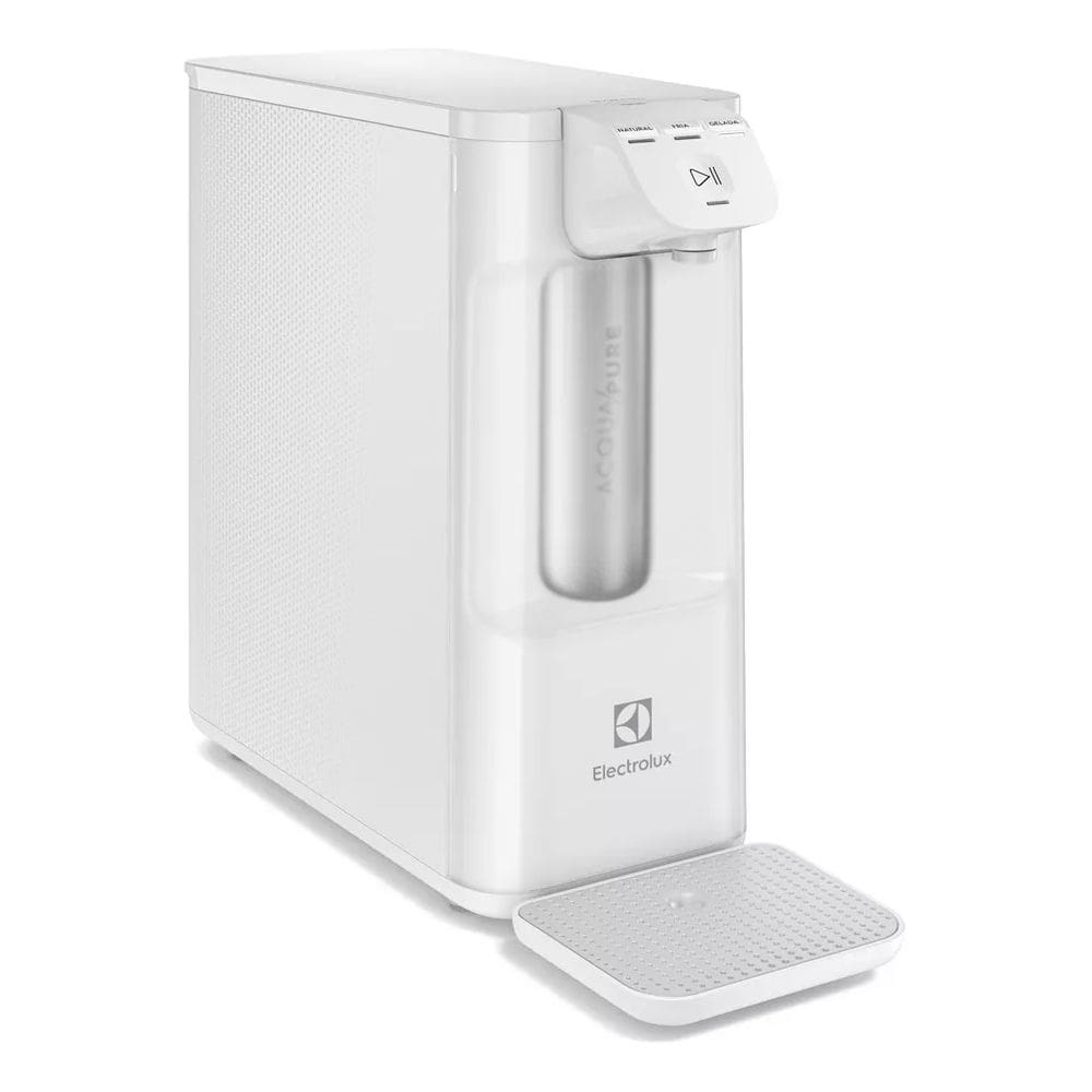 Purificador de Água Gelada Fria e Natural Eletronico Placa Compacto Electrolux PE12B com Filtro Carvão 6 meses ou 3000L Painel Touch Branco