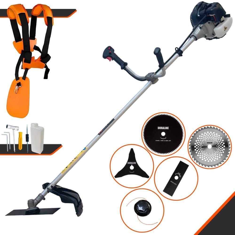 Roçadeira Profissional Anmax CG430-B À Gasolina 43cc 1,7HP 12.000rpm Multifuncional Completa Com Carretel de Nylon e 4 Lâminas de Corte