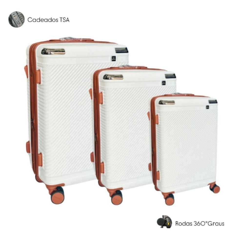 Conjunto de malas POLICARBORNATO 10KGS + 23KGS + 32KGS Modelo Berlim Giratória 360° Expansiva