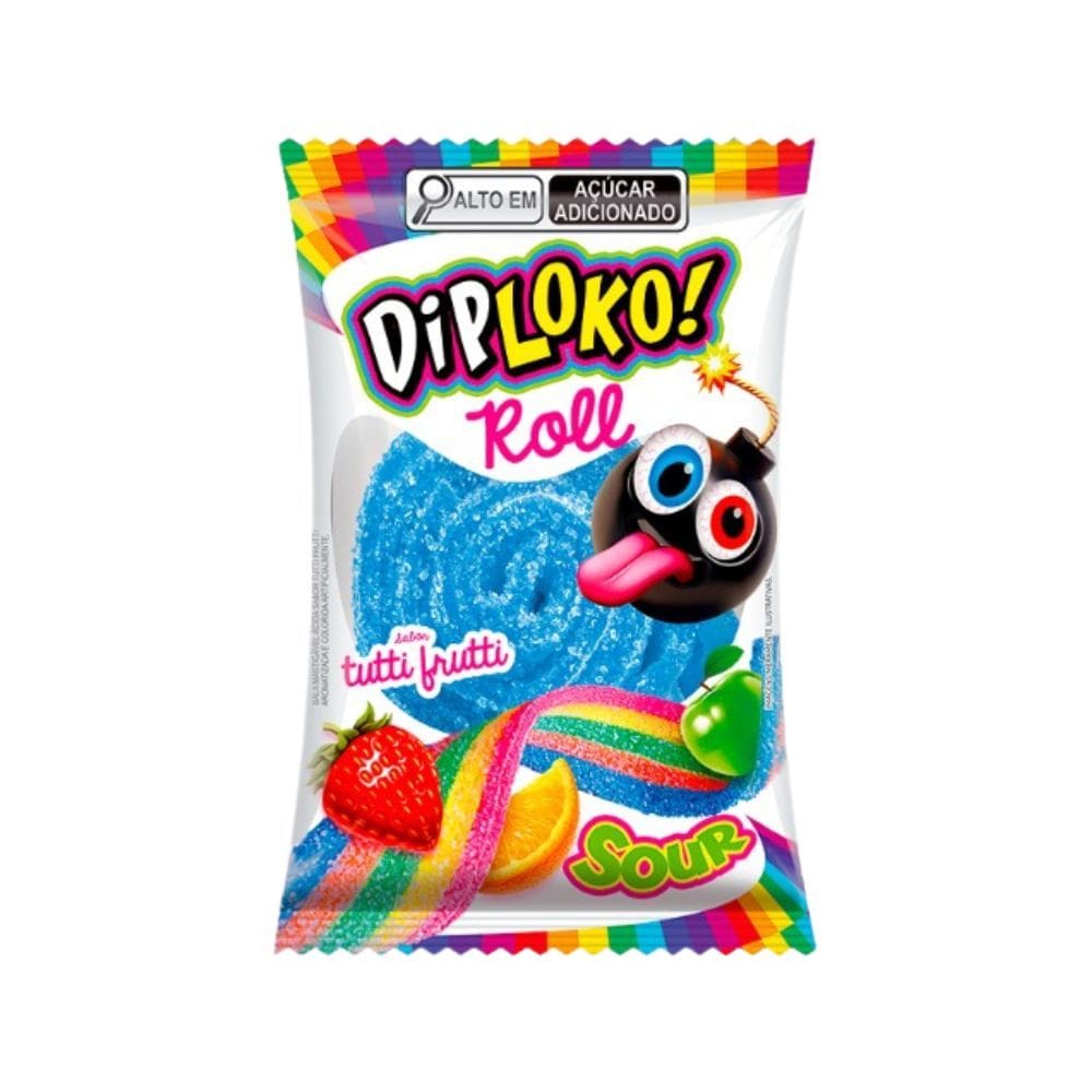 Bala de Gelatina Diploko Roll Tutti Frutti 18g