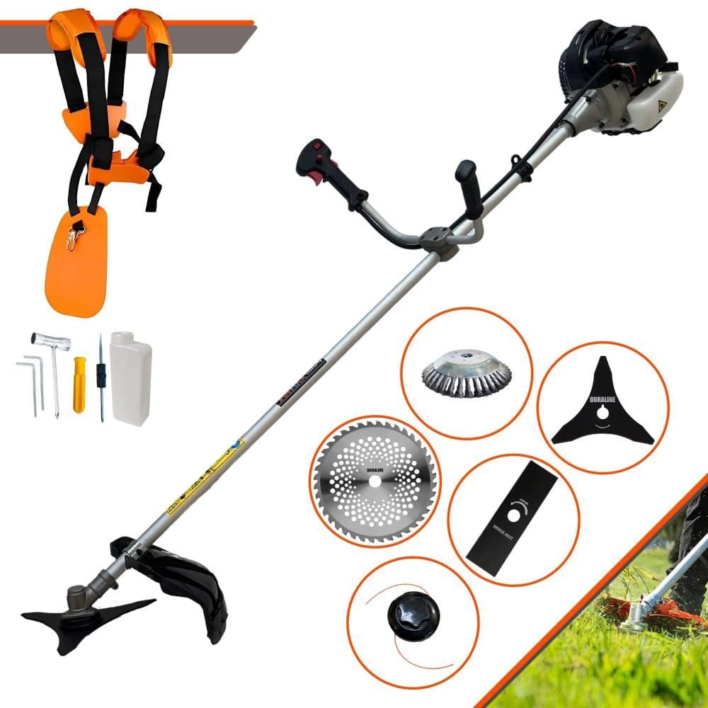 Roçadeira Aparador de Grama À Gasolina CG430B 43cc 1,7HP Com Carretel e Faca 2 Pontas + EXTRA Faca 3 Pontas, Faca 40 Dentes e Disco Escova de Aço