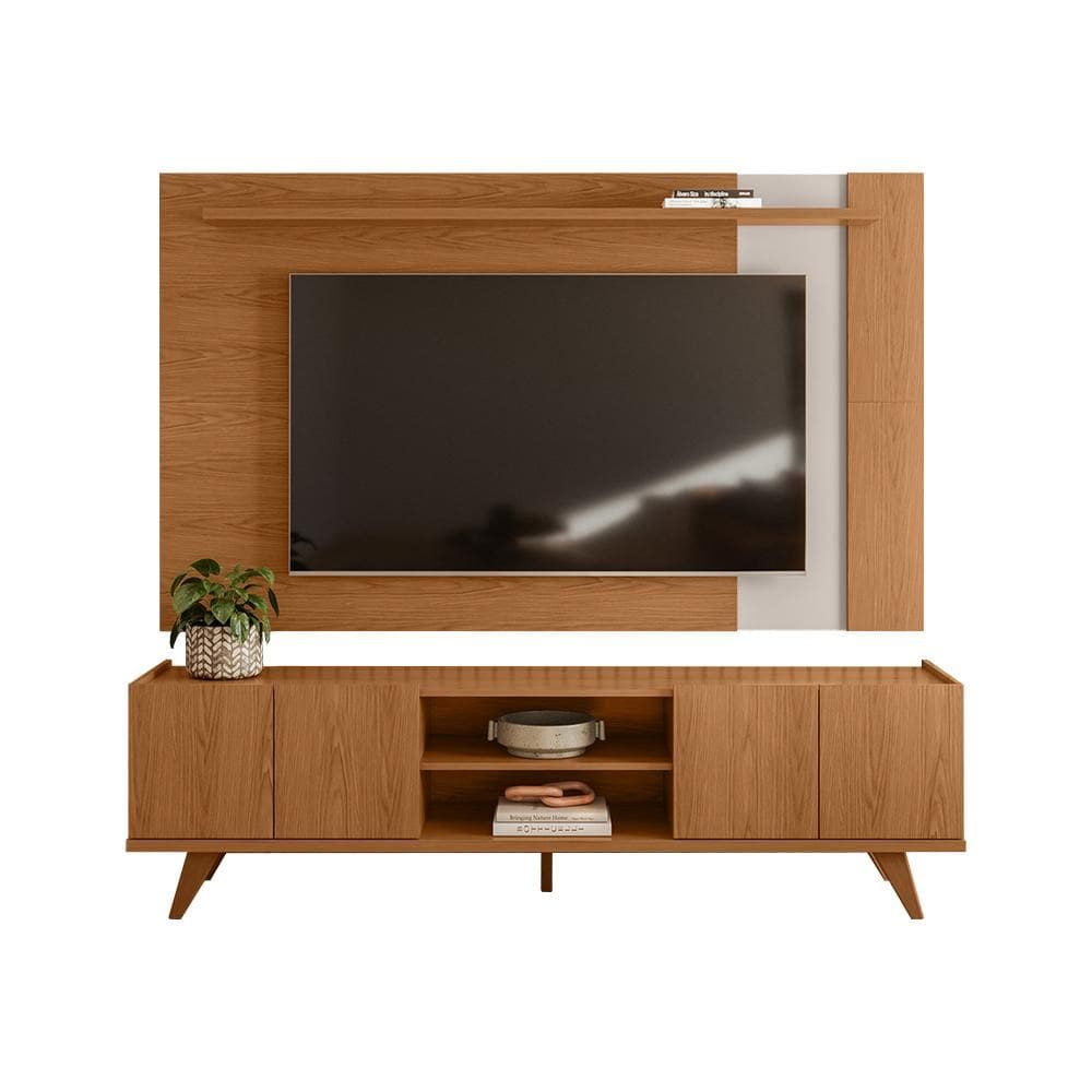 Painel para Tv Leme com Rack Brazos - Extensivo, 4 Portas - Colibri Móveis