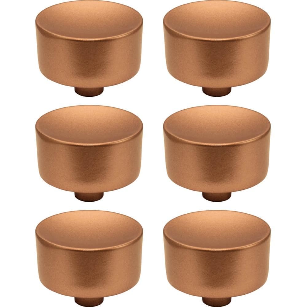 Conjunto de 6 Puxadores 194 Yuma Ponto Cobre Para Móveis Armários e Gavetas