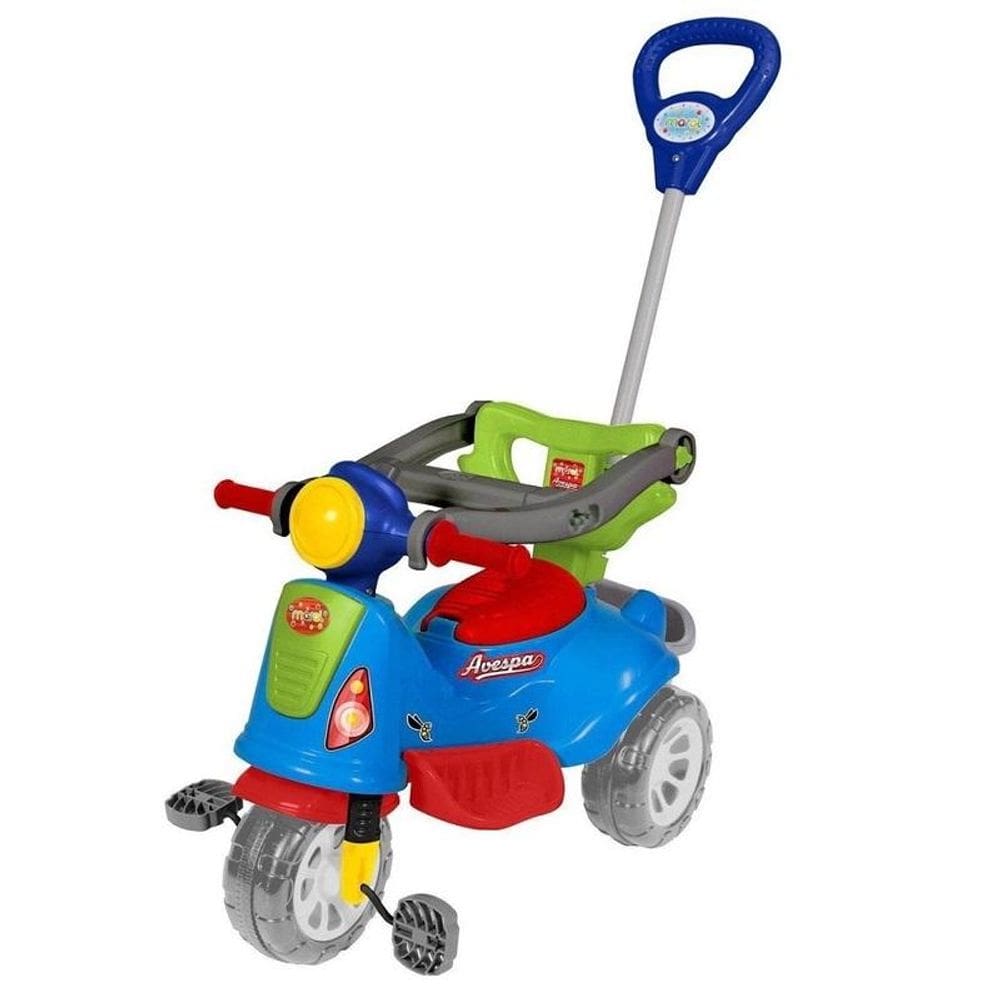 Triciclo Infantil Maral de Passear e Pedalar Avespa Colorido