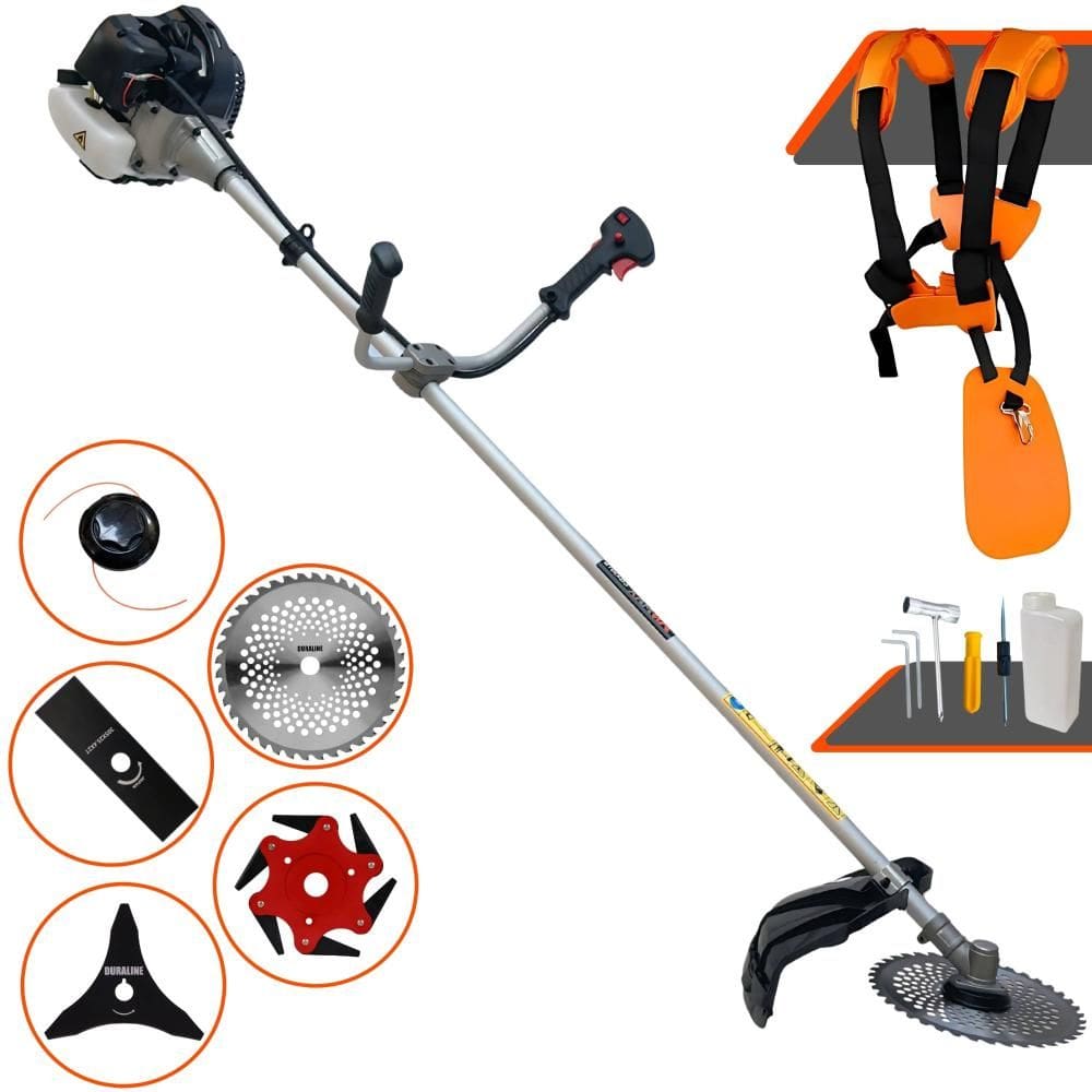Roçadeira Profissional Anmax CG430B À Gasolina 2T 43cc 1,7HP 12.000rpm Multifuncional Completa Com Carretel de Nylon e 4 Lâminas de Corte