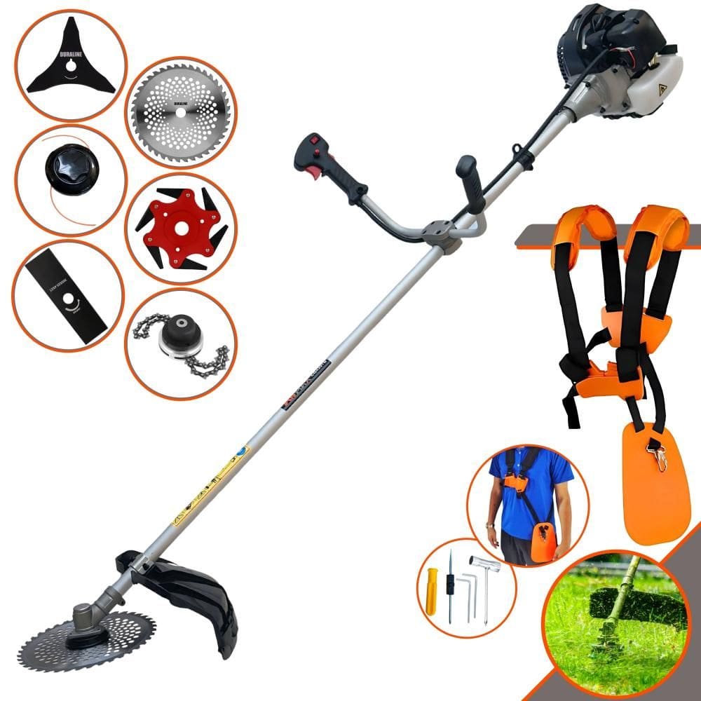Roçadeira Lateral Anmax CG430B À Gasolina 43cc 1,7HP 12.000rpm Com Carretel + Faca 2 Pontas + Faca 3 Pontas + Faca 6 Pontas + Faca 40 Dentes + Trimmer