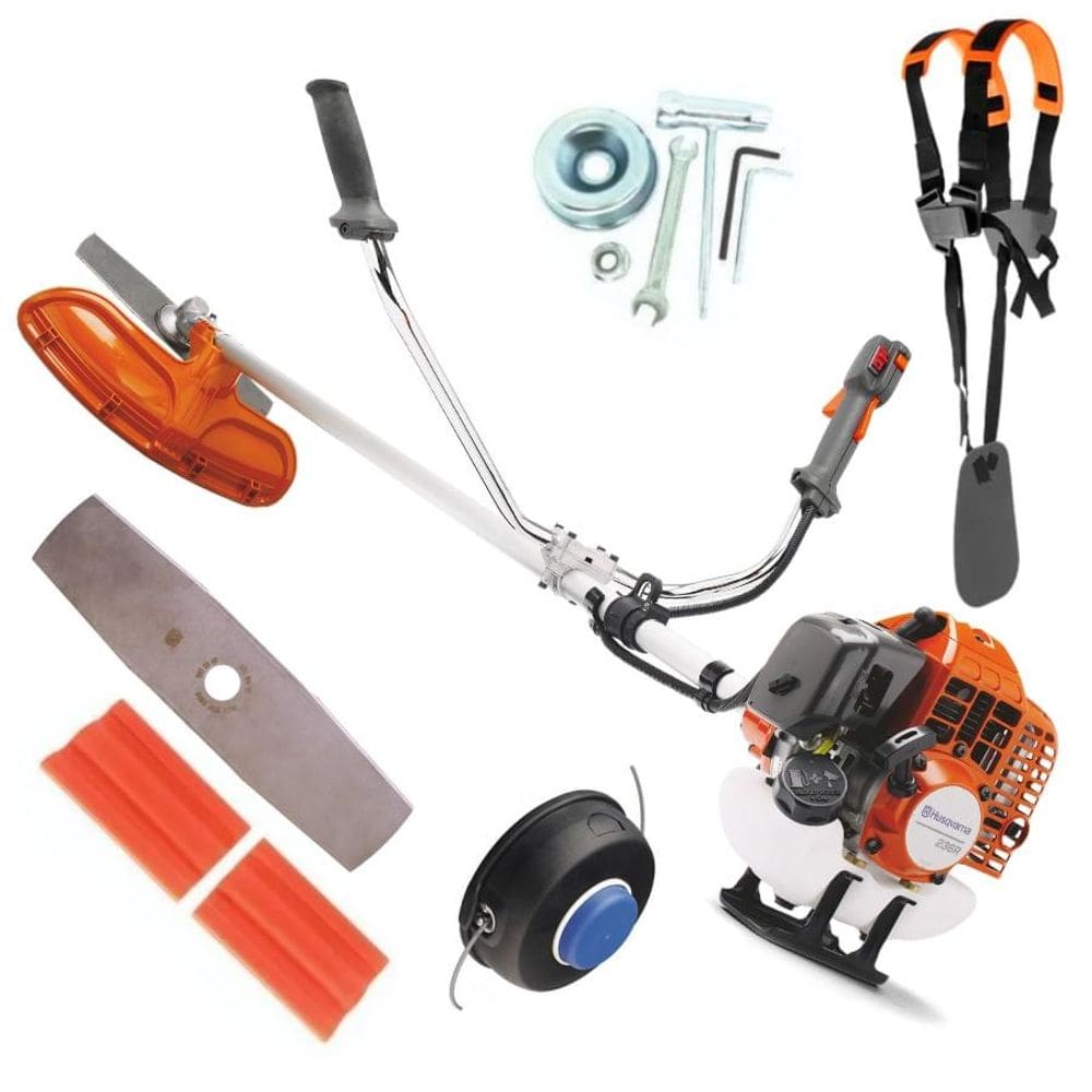 Roçadeira Husqvarna A Gasolina 236R 33,6cc 1,61cv Faca e Carretel Nylon
