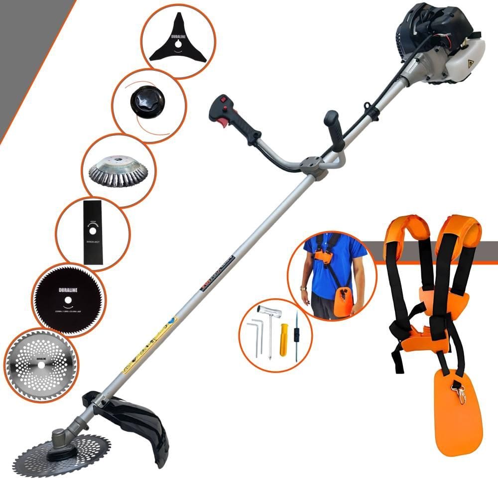 Roçadeira Anmax CG430B 43cc 1,7HP Com Carretel Nylon e Lâmina Facão + Lâmina 3 Pontas + Lâmina 40 Dentes Vídea + Lâmina 80 Dentes + Escova de Aço