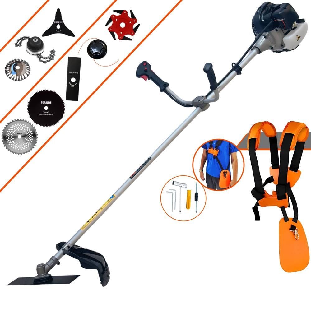 Máquina de Corta Grama Anmax CG430B À Gasolina 2T 43cc 1,7HP 12.000rpm Multifunções Profissional Completa Com Carretel de Nylon + 7 Opções de Corte