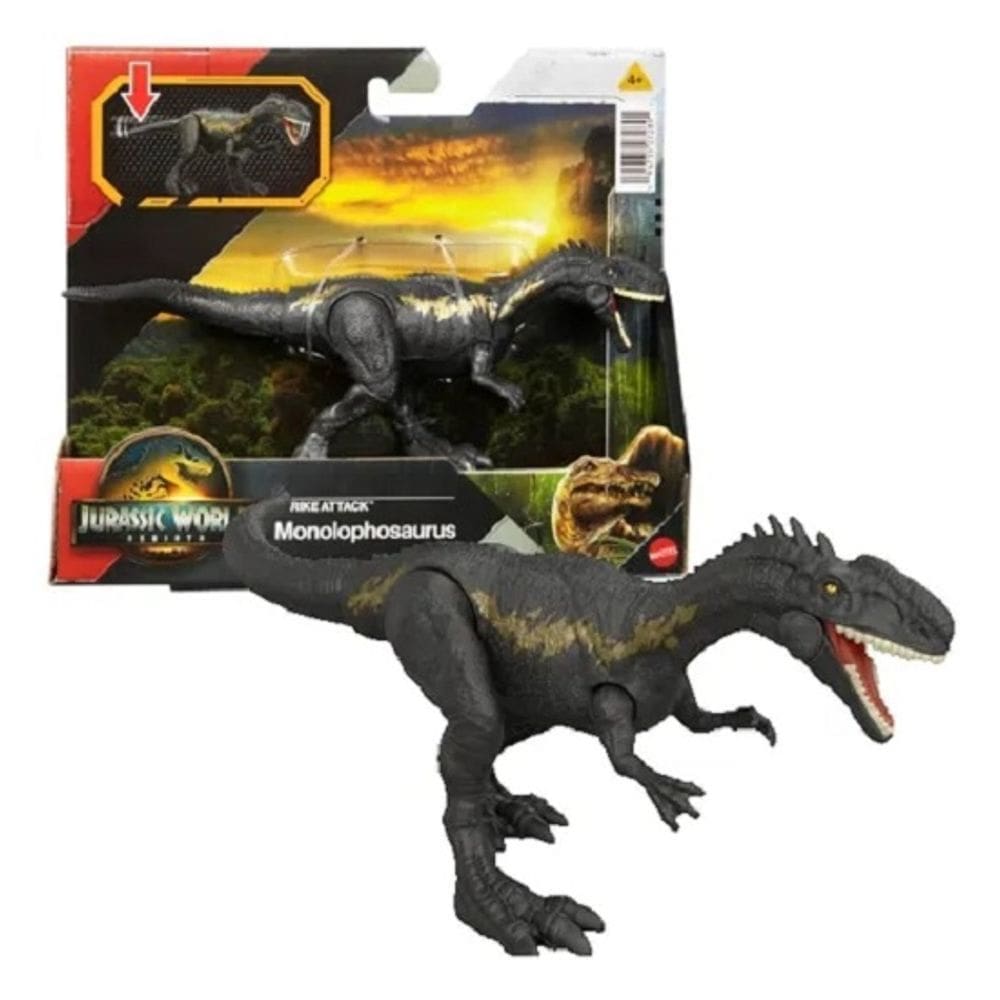 Jurassic World Rebirth – Dino Monolophosaurus Articulado 20 Cm – Rabo Função Mordida - Mattel