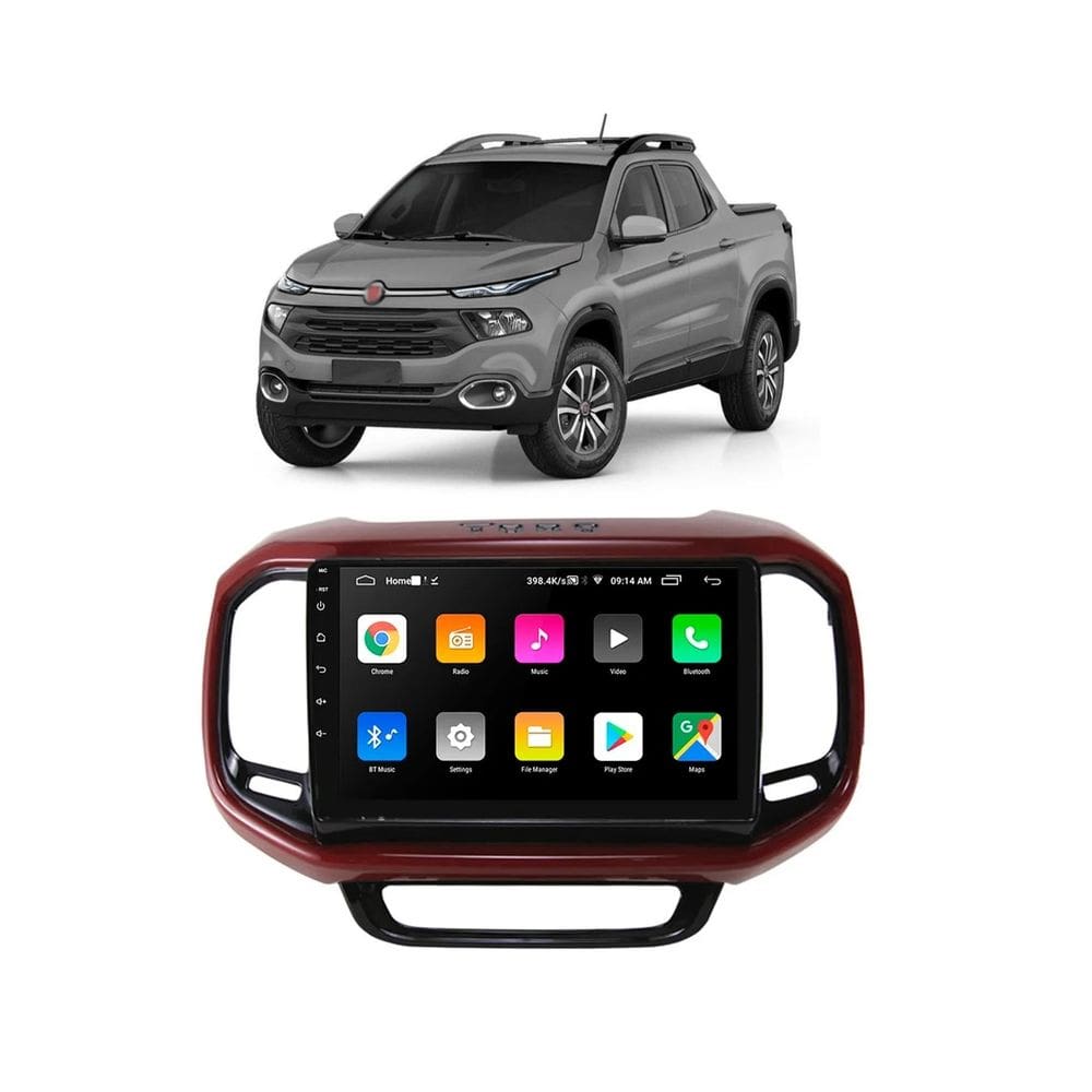 Kit Multimídia Toro Freedom 2016 / 2021 9 Pol Android Carplay Gps 2/32GB - 915BR ROADSTAR
