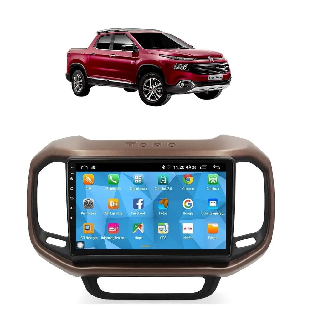 Kit Multimídia Toro Volcano 2016 / 2021 9 Pol Android Carplay Gps 2/32GB - 915BR ROADSTAR