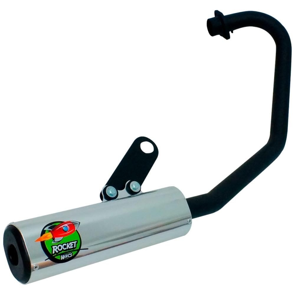 Escapamento Curva + Ponteira Wacs Rocket CG 125 / 150 Fan / Titan 09/13