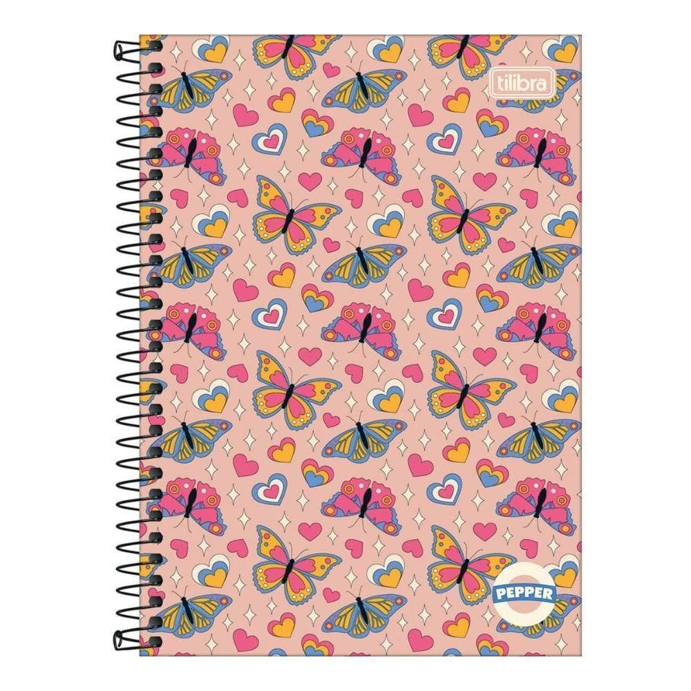 Caderno Espiral Capa Dura Pequeno 1/4 Pepper 80 Folhas Tilibra Estampa 2