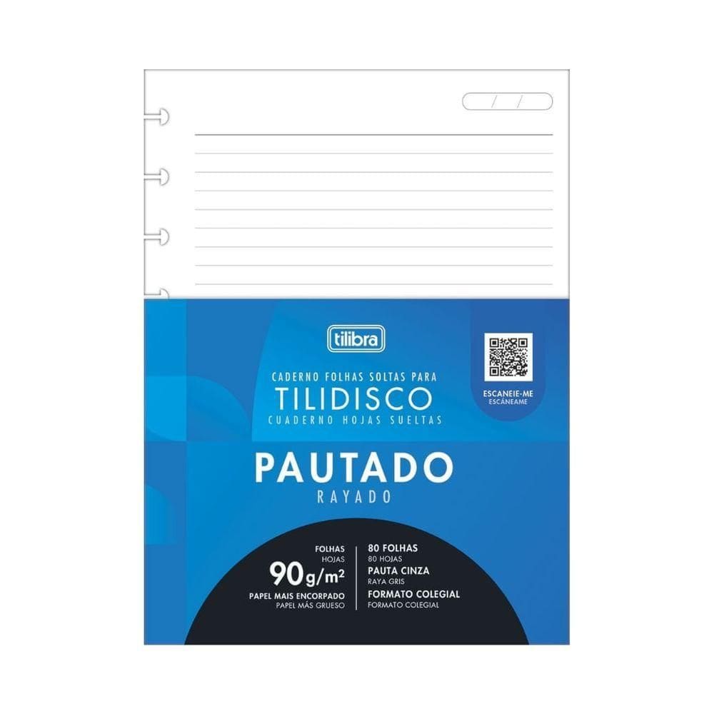 Bloco Fichário Colegial 80 Folhas Tilidisco Tilibra